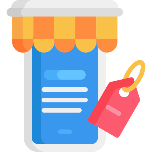 online shop with shopping experience badge